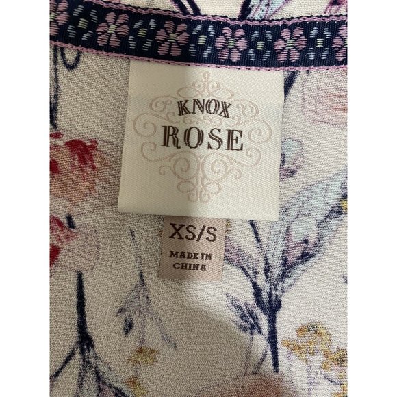 Knox rose Women's Shrug Poncho Pink Floral lightweight flowy Size XS - Picture 6 of 11